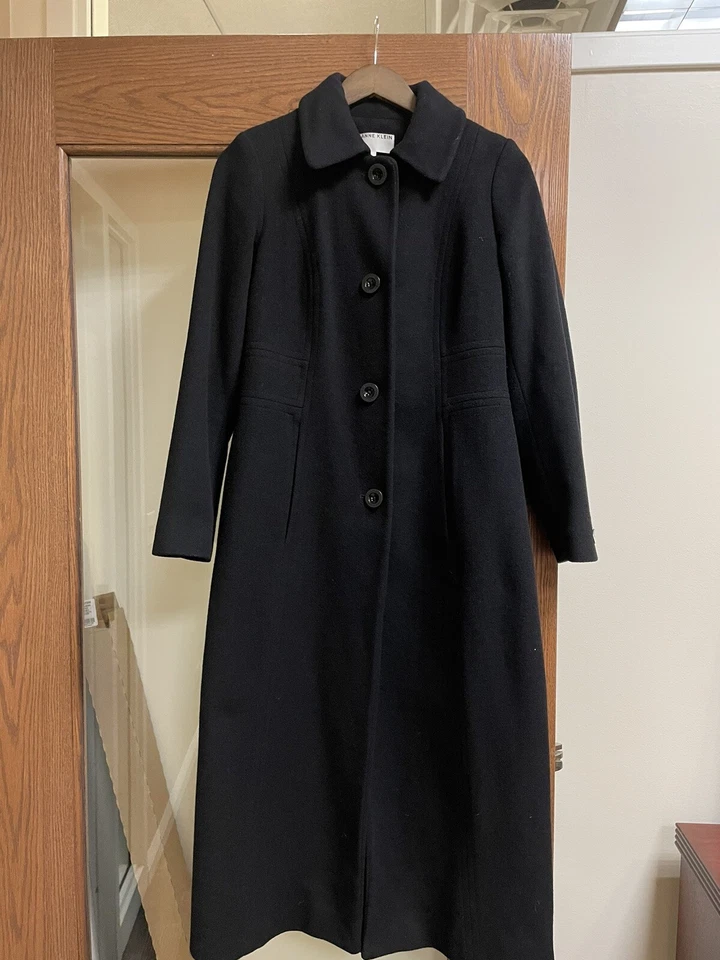 Maxi abrigo de cachemir para mujer Anne Klein talla 0