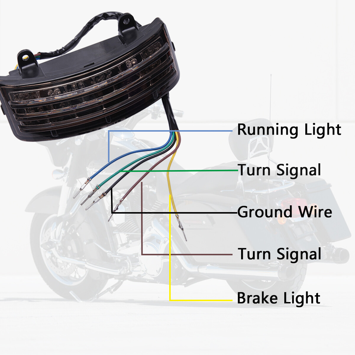 Tri-Bar Rear Fender LED Tail Light For Harley Touring Street Glide