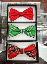 SET OF 3 Christmas color Holiday Bow Tie for men
