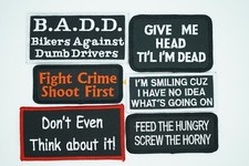 Funny, Adult, Novelty, Iron On, Biker Patches, Assorted Styles