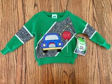 Vintage 80s NWT Bull Frog Car Stop Sign Pullover Applique Sweater Boy's Size 2T