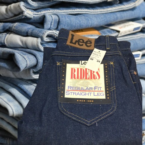 Vintage Lee Riders 80s Leather Tag Blue Jeans Size 32 X 34 New