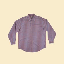 Brooks Brothers 346 L red blue button down shirt, long sleeve men's top