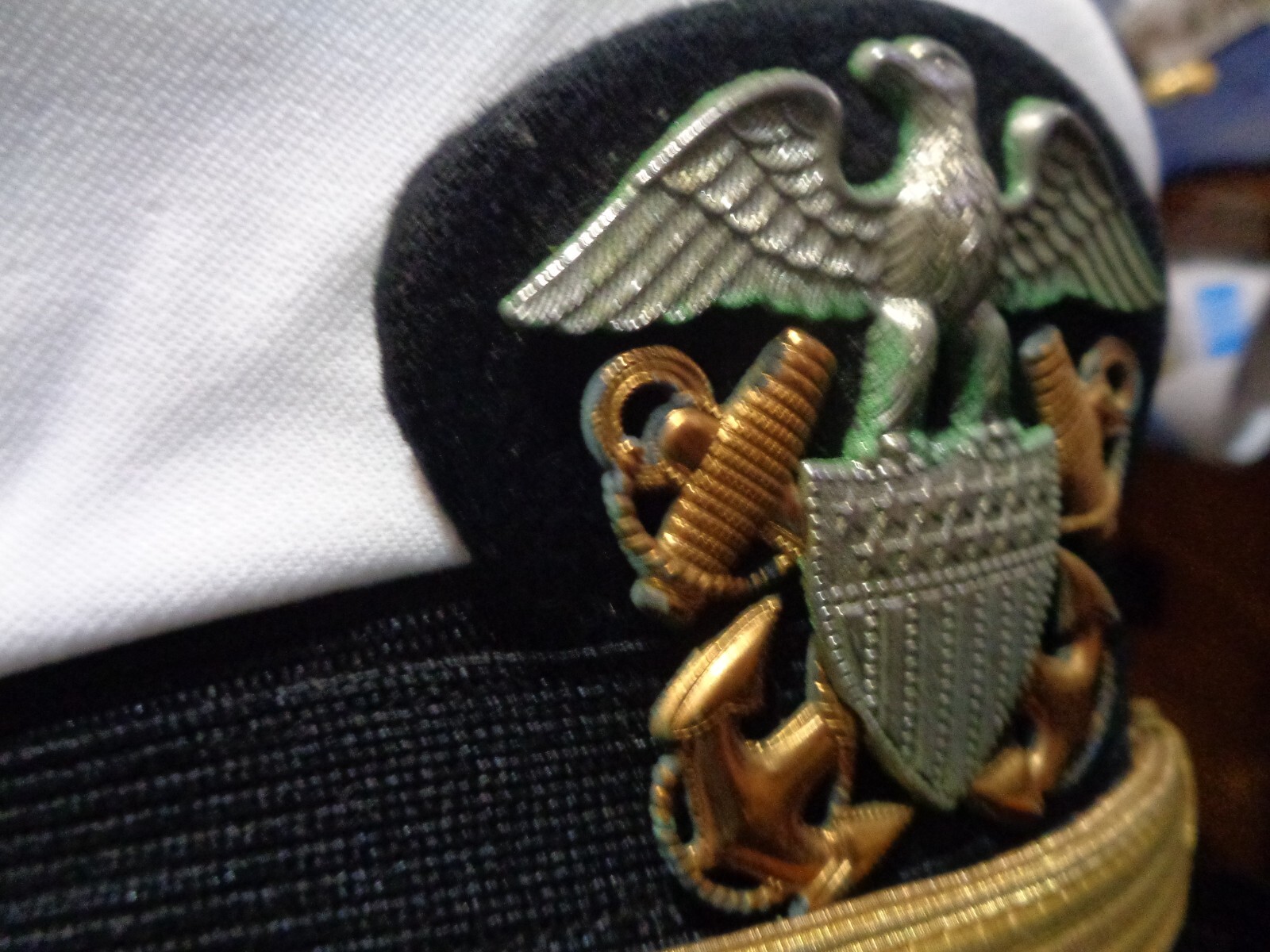 US NAVY MALE LINE OFFICER WHITE COMBINATION COVER BY ZEPHYR WWII eBay