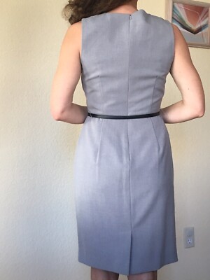 Calvin Klein Women's Sheath Dress Size Gray Asymmetric Ruffle