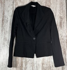 CAbi Womens Small Absolute Blazer Jacket Black Cascading Collar 911