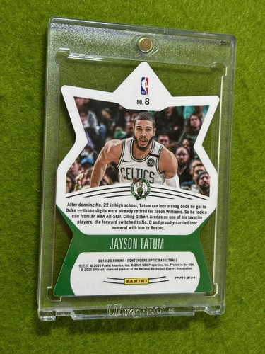 Jayson Tatum SILVER PRIZM DIE CUT WHITE SSP 2019 Contenders Optic SUPERSTAR SP - Picture 23 of 24