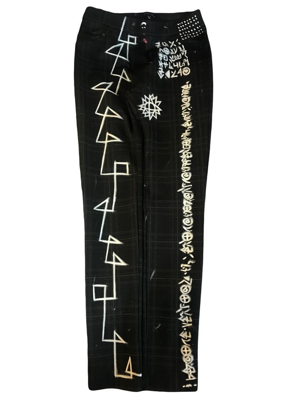 Absodeitly Custom XS Sanctuary Tight Check Black Womens Pants