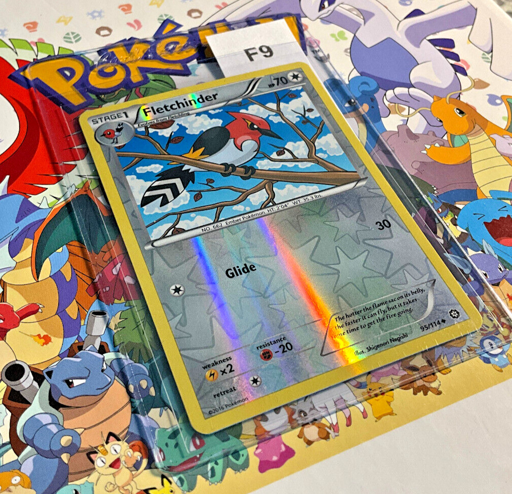 Fletchinder 95/114 | Steam Siege Reverse Holo Pokemon Card | NM/LP (F09)