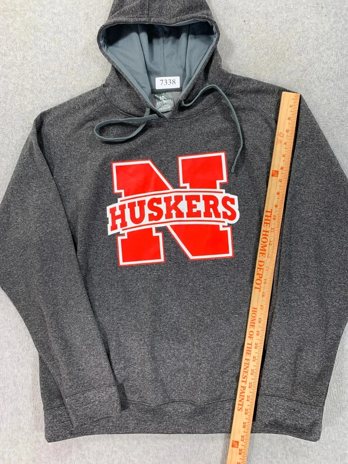 VETEMENTS Felpa con cappuccio calcio Nebraska Cornhuskers Campus (Grande Uomo) grigia