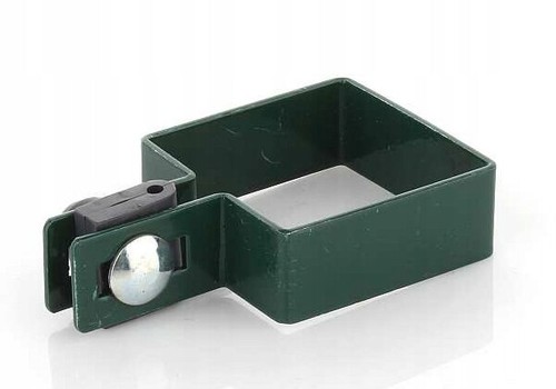 End Clamp square SET 40x40mm Wire ∅3mm Green Fence Clamp for Fence Post - Foto 1 di 7