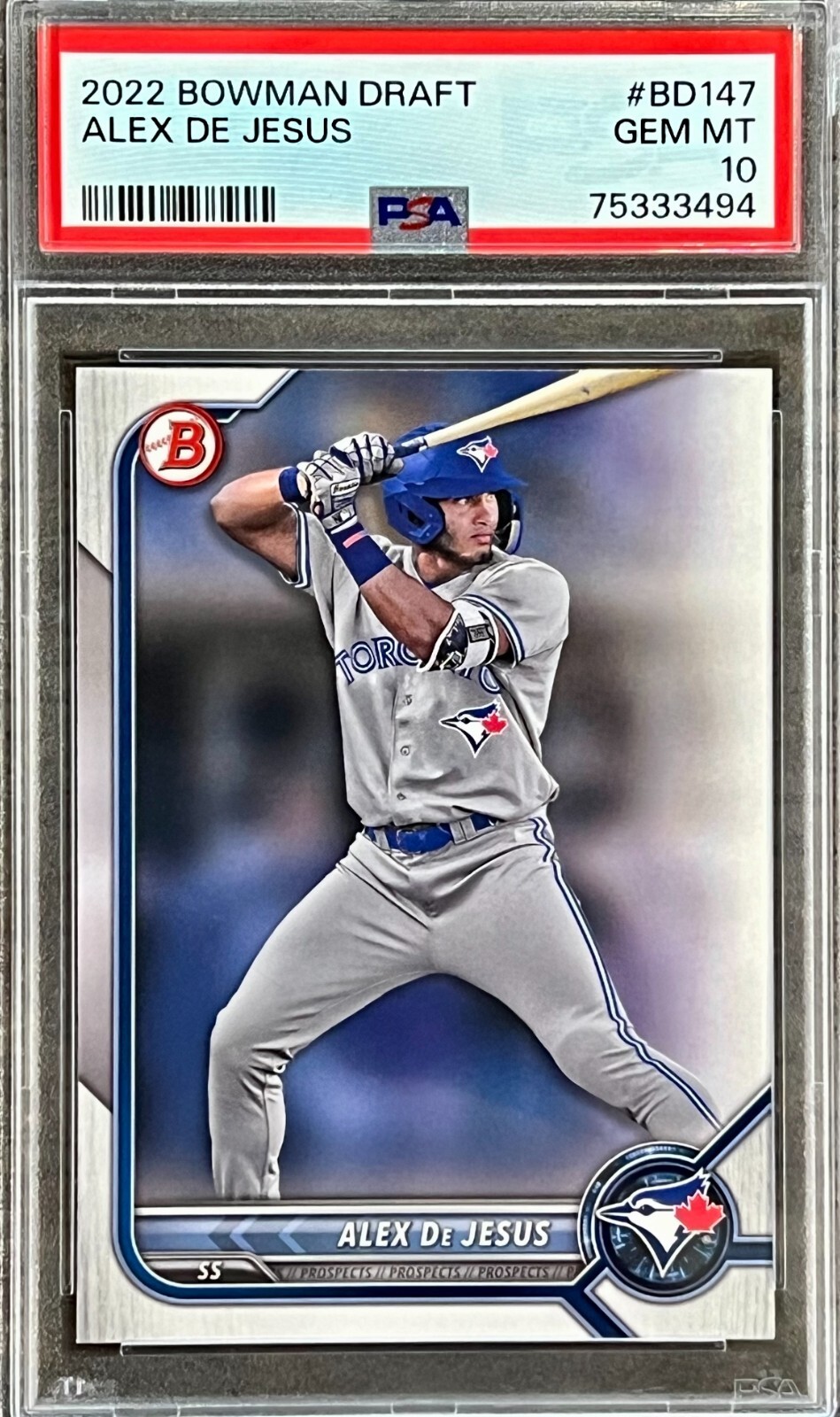 2022 Bowman Draft Alex de Jesus #BD147 (ROOKIE) PSA 10 GEM MINT (RARE: Pop 1)