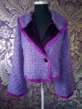 Almost Famous Victorian Gothic Style Jacket Purple Velvet Size Uk 10
