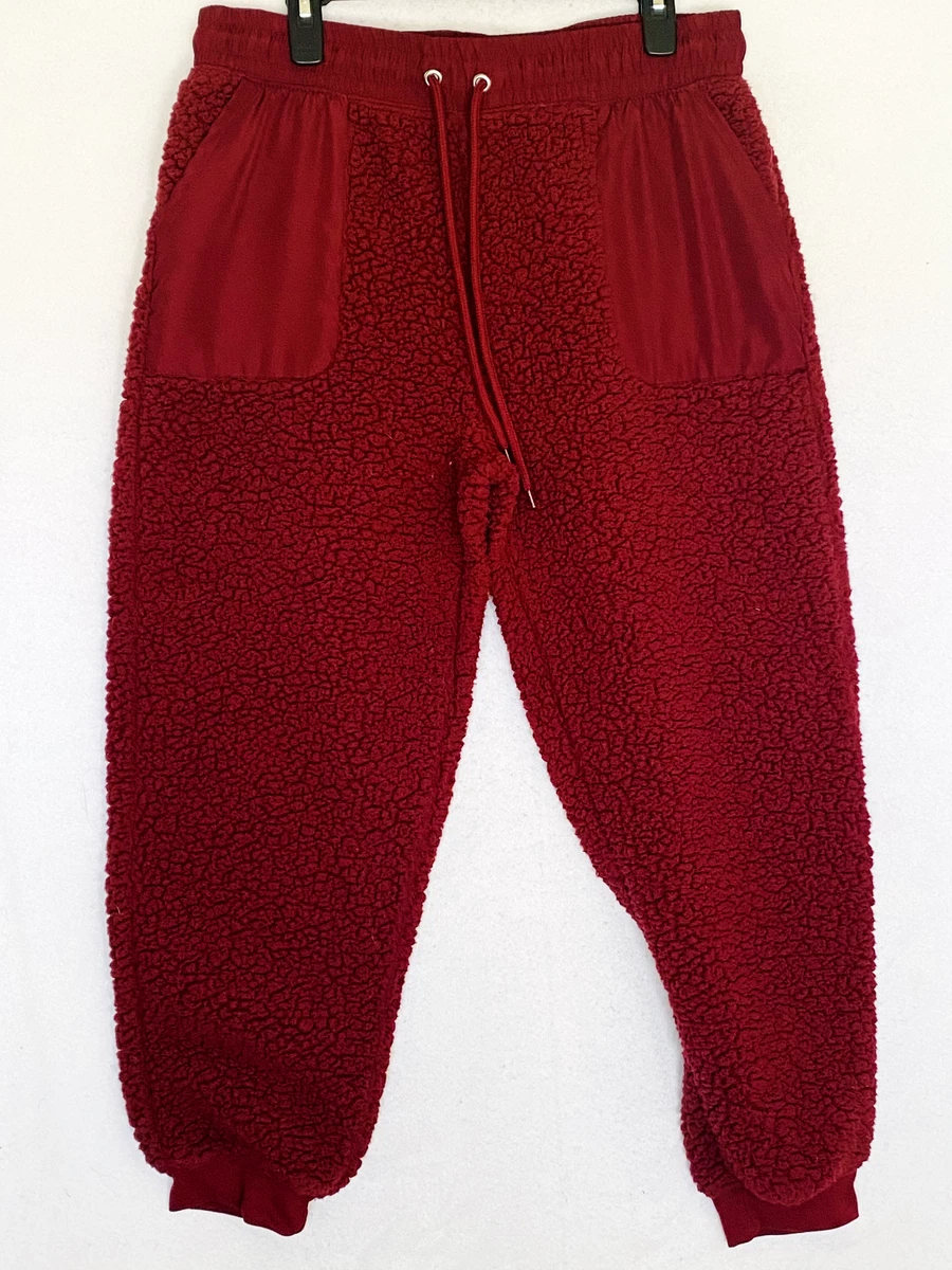 No Boundaries Women's Burgundy Thick Fluffy Fleece Sweat Pants XL (15-17)