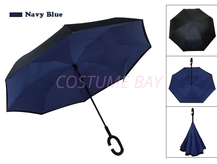 Sturdy Umbrella Wind Resistant Windproof Upside Down Reverse Umbrella Double Layer Inside-Out Best Compact Umbrella In The World - Foto 10