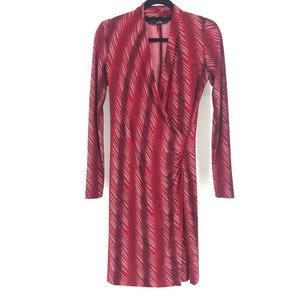 red and black wrap dress