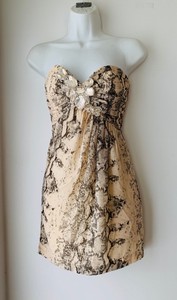 snake print strapless dress