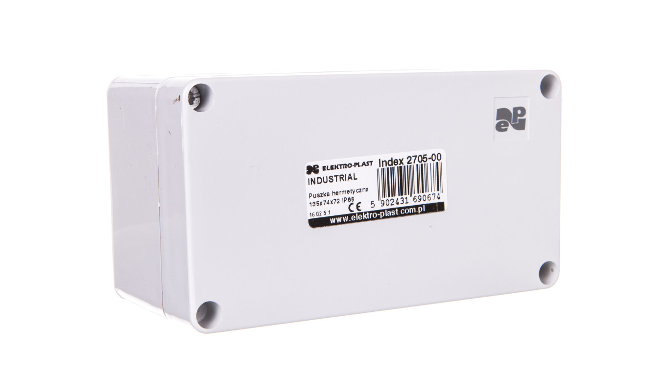 INDUSTRIAL Hermetic box n/t 135x74x72 IP65 gray 2705-00 /T2UK