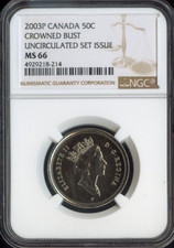 2003P Canada 50 Cents Crowned Bust 50C NGC MS66 - Quality