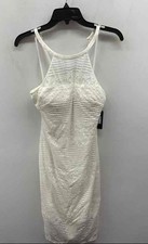 Guess Women's White Lace Halter Strappy Back Sheath Bodycon Dress Sz 0 NWT