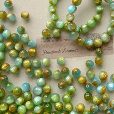 20pcs Resin blue-green oil painting bead DIY bracelet necklace accessories