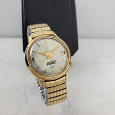 VINTAGE 1970'S BULOVA ACCUTRON AMP INCORPORATED TUNING FORK DATE MEN'S WATCH 