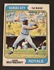 1974 Topps John Mayberry Baseball Card 150 Royals 1B Poor Creased Bad Corners OC