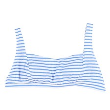 Jessica Simpson Womens Bikini Bandeau Top Adjustable Straps White Blue Stripes