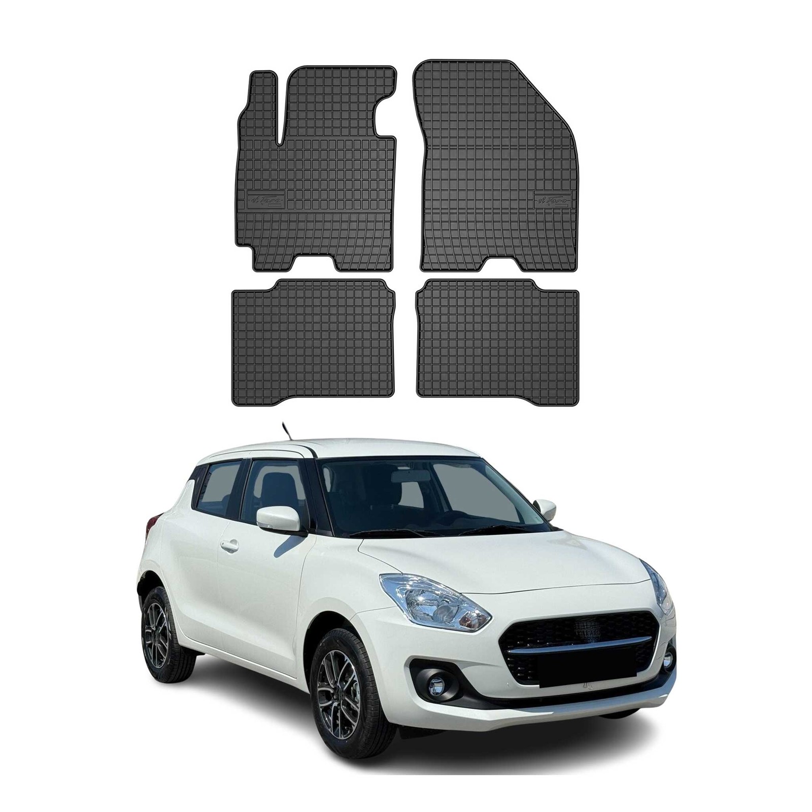 Tapis de sol pour Suzuki Swift 2017-2024 en caoutchouc noir