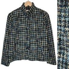 Coldwater Creek Tweed Single Breasted Jacket Wool Blend size Small