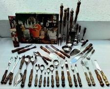 WMF Burgund Cromargan Besteck mit Olivenholzg...
