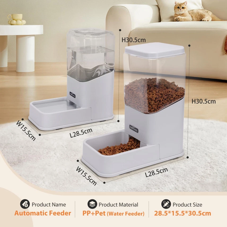 Nobleza Comedero Automático Y Bebedero Gatos Perros, Dispensador Comida Gatos Y  - Imagen 2 de 4