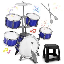 Upgraded Kids Drum Set for Toddlers 1-3 Plastic Musical Jazz Drum Instruments...