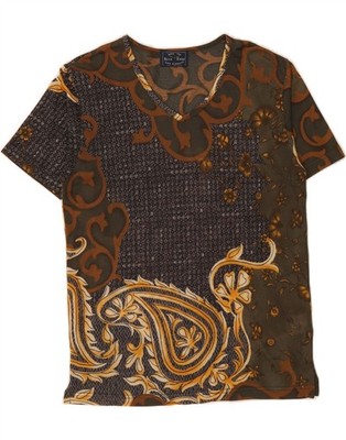 Blue Eagle grafisches Damen-T-Shirt Oberteil UK 14 Medium mehrfarbig Paisley DT45