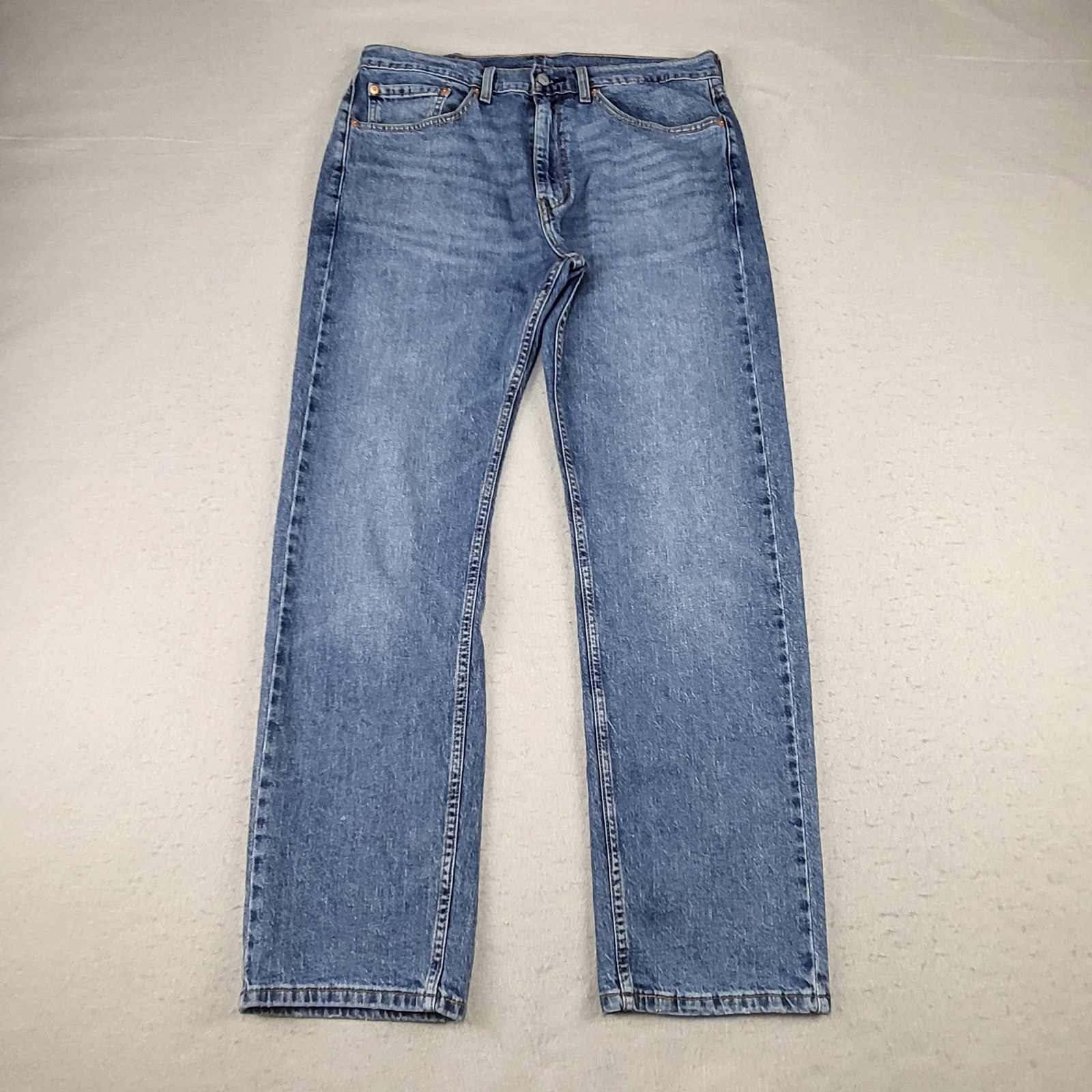 Levis 505 Jeans Mens 34x32 Blue Denim Straight Leg Stretch Classic Fit