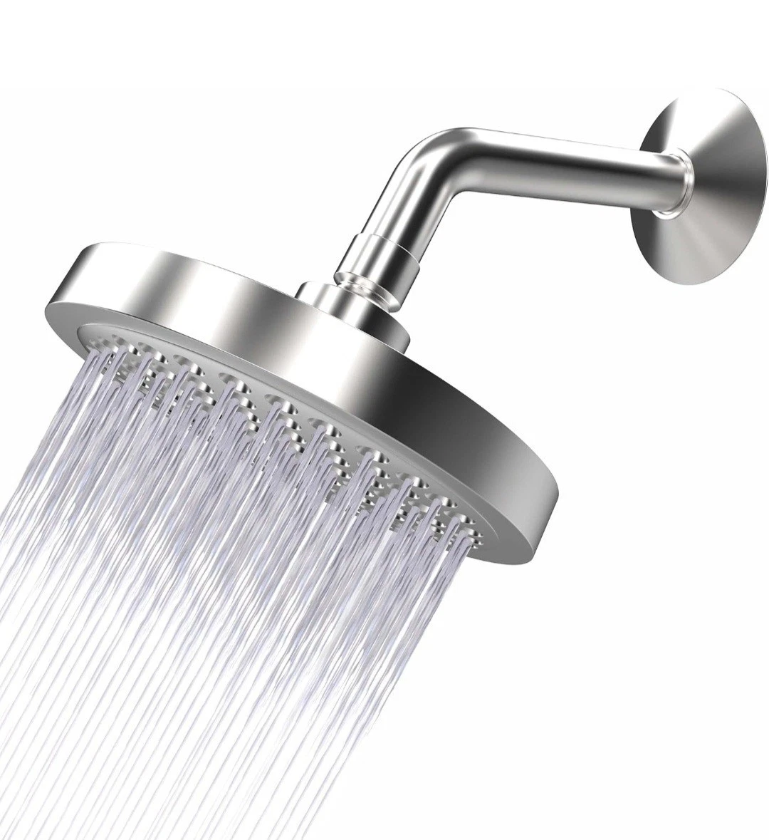 High Pressure Shower Head Anti Nozzles 1.8 GPM - 6 Inch - Brushed Nickel 1 Pack
