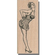 NEW Mounted Rubber Stamp, Beautiful Lady, Woman,Retro,Person,Hands,Pretty,Dress