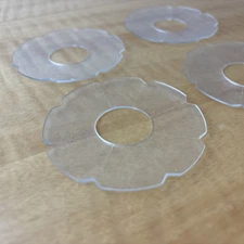 Vintage Glass Bobeches Candle Wax Collar Drip Catchers Clear Flower Set of 4