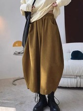 2023 Autumn Casual Harem Pants Women Cotton High Waisted Trousers Retro Loose Bl