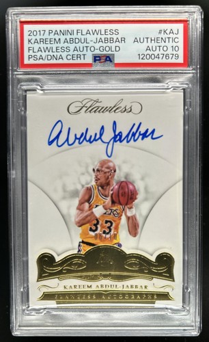 2017-18 Flawless Kareem Abdul-Jabbar Gold #6/10 Lakers PSA Authentic Auto 10