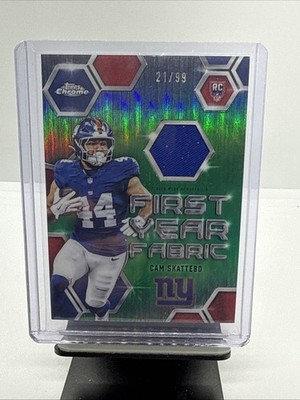 Cam Skattebo Green /99 Player Worn  2025 Topps Chrome First Year Fabric Giants