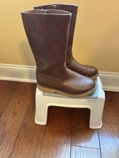 Cat and Jack Boots Kids Size 4 Brown Faux Leather Fashion Boots