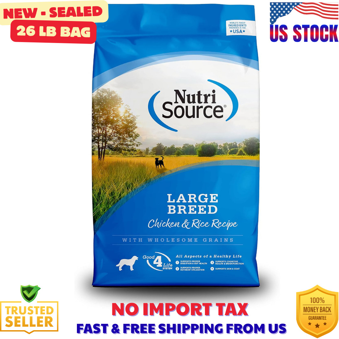 For Large Breeds, Chicken And Rice, 26lb