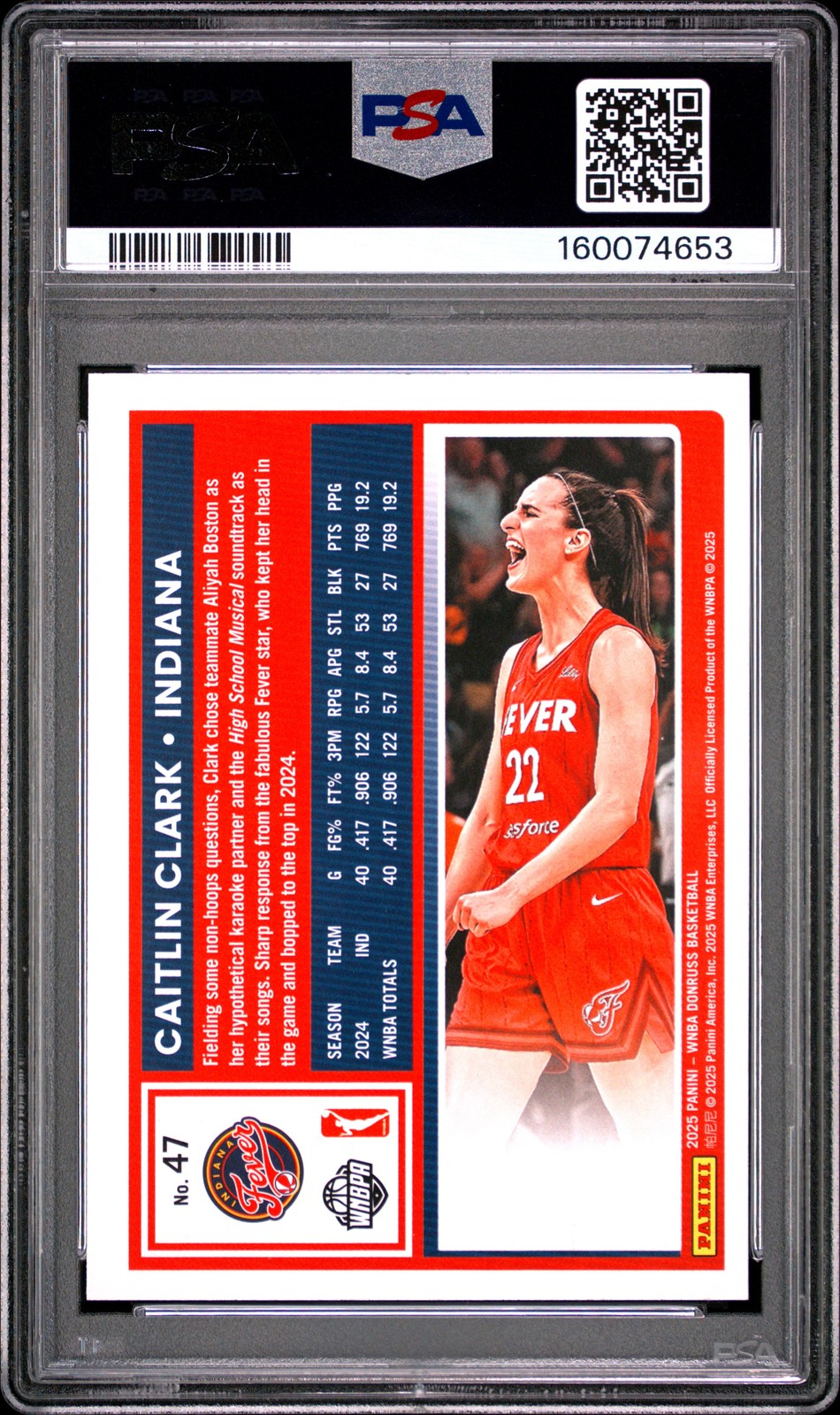 2025 PANINI DONRUSS WNBA GREEN SHIMMER #47 CAITLIN CLARK PSA 8 view 2