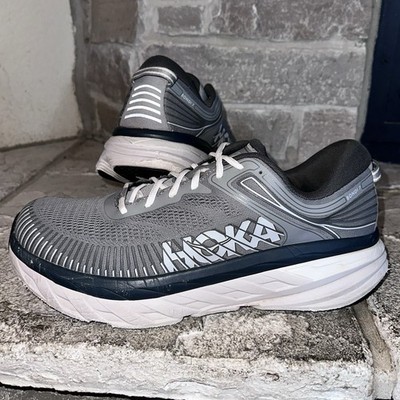 Hoka One Bondi 7 Gray Running Shoes Sneakers 12 D Men 1110518 WDDS