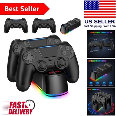 2 Pack Wireless PS4 Controllers with LED Charging Dock - Ultimate Gaming Upgrade