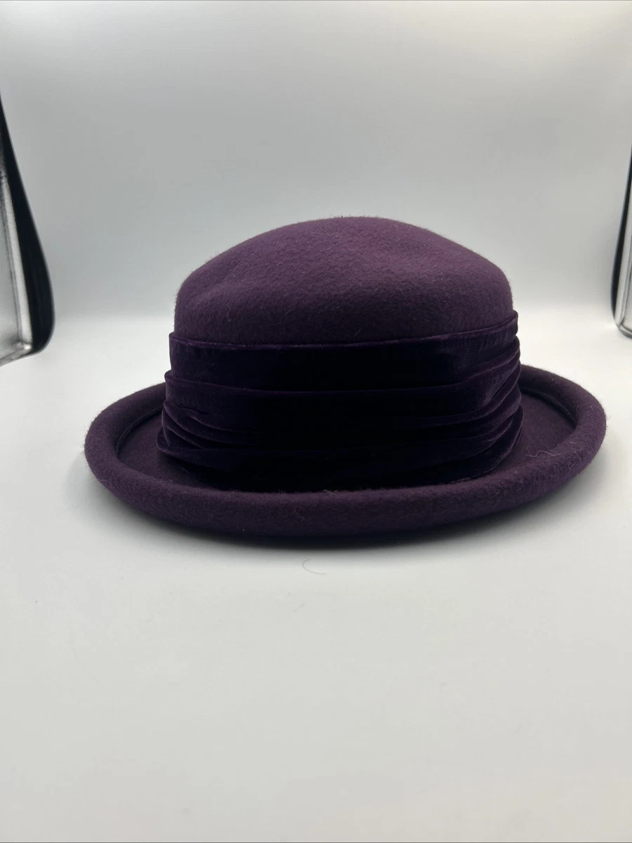 Vintage Liz Claiborne Black Flat Crown Wool Felt Hat in Original Box Liz Claiborne Crazy Horse - Wool Felt Hat Black Brimmed  main image 4