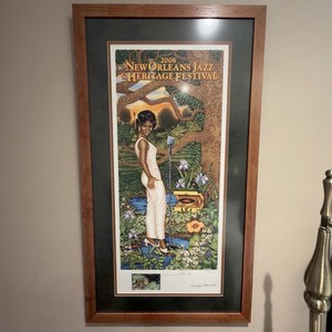 2008 New Orleans Jazz & Heritage Festival Framed Poster Print Signed 265/500