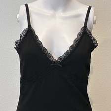 Babydoll Ribbed Lace Tank Mini Dress Size M B...