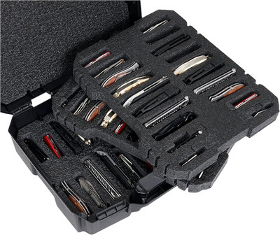 60 Folding Knife Carrying Case - Hard Sided Travel & Storage Organizer Fits Vari